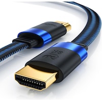 Primewire HDMI Kabel 2.1, Typ A, Flachbandkabel 8K @ 120 Hz, 4K @ 240 Hz DSC, UDH, eARC, HDR10+, Flach (1 m, HDMI)