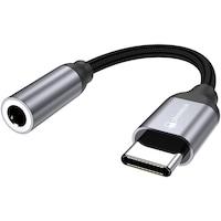 PhoneLook Connecteur USB-C vers 3.5mm AUX audio écouteurs avec prise jack en nylon et aluminium
