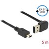 Delock USB2.0 cable Easy A-Mini-B: 5m, black (5 m, USB 2.0)