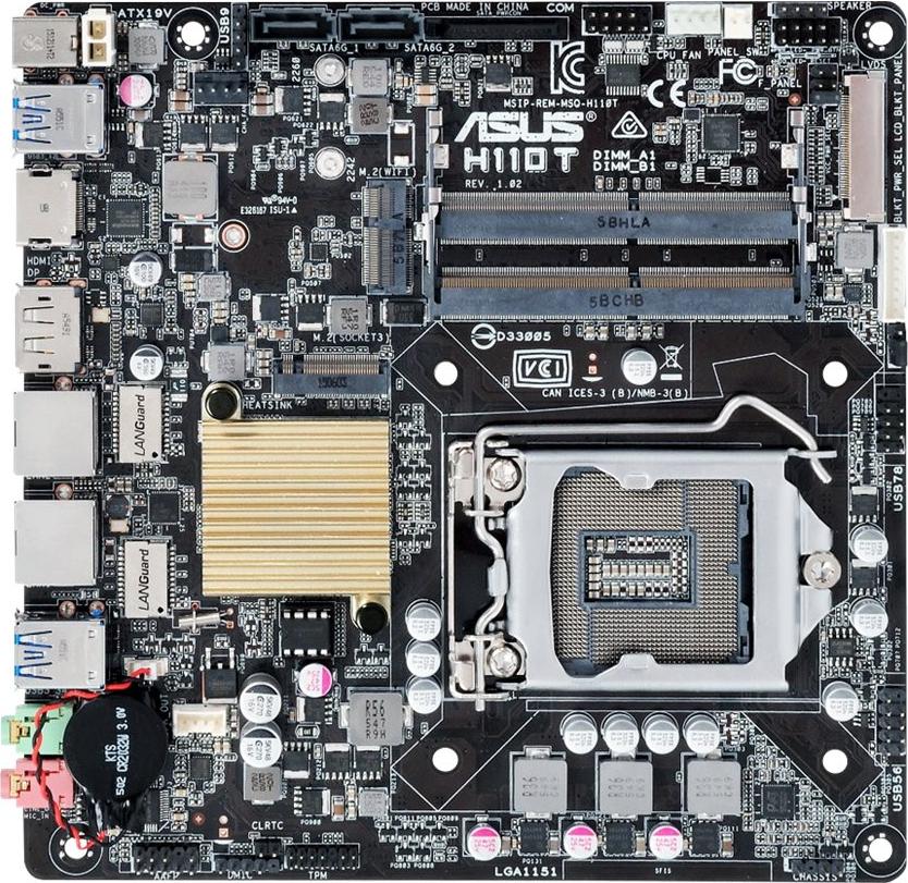 ASUS H110T S1151 H110 THIN MITX LGA 1151 Intel H110 Mini ITX Digitec