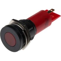 Rs Pro 16mm red LED flat lens indicator,230Vac