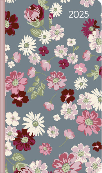 Alpha Edition Slimtimer Style Mer de fleurs 2025 Calendrier de poche 