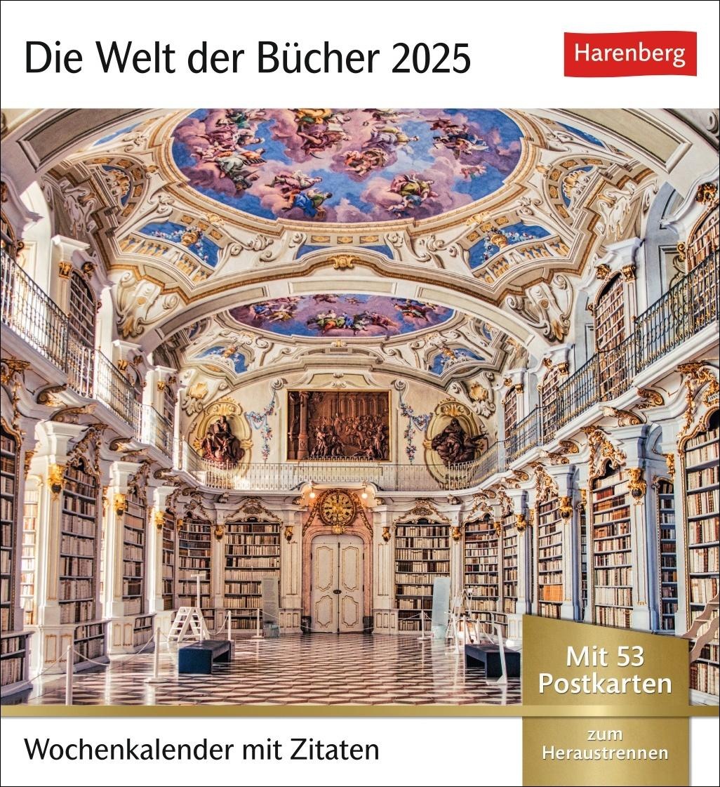 Harenberg Die Welt der Bücher Postkartenkalender 2025 Wochenkalender