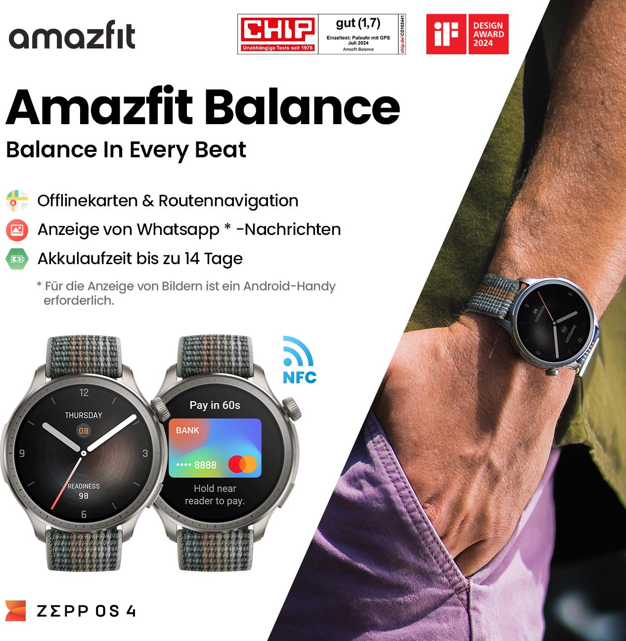 Amazfit Balance 46 mm Aluminium Polymer One size buy at digitec