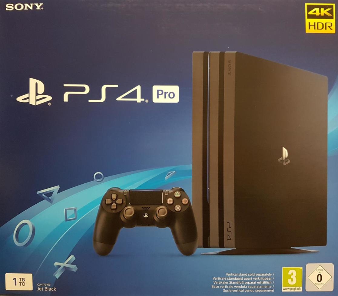 Sony PlayStation 4 Pro Console - Jet Black - 1TB