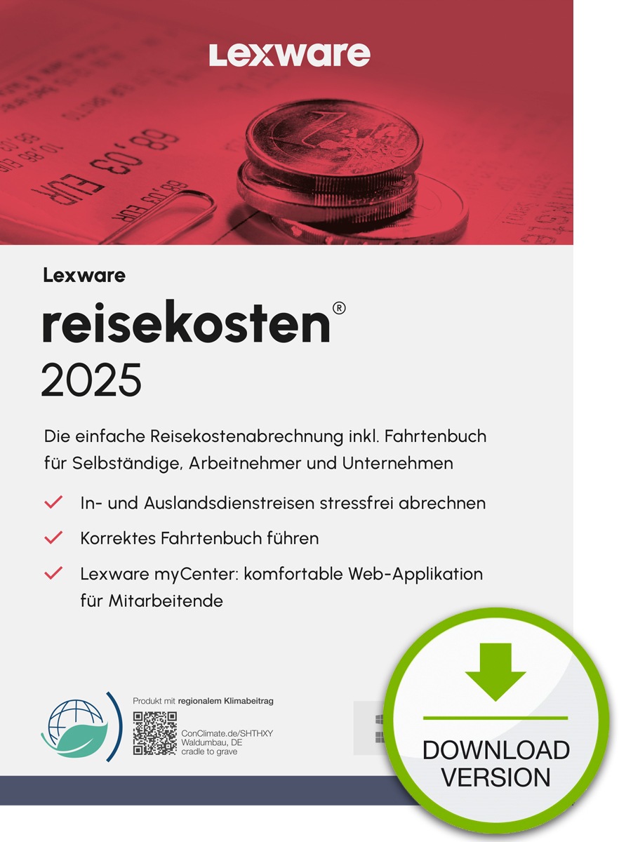 Lexware reisekosten 2025 "unbegrenzte Laufzeit" Download, Comptabilité