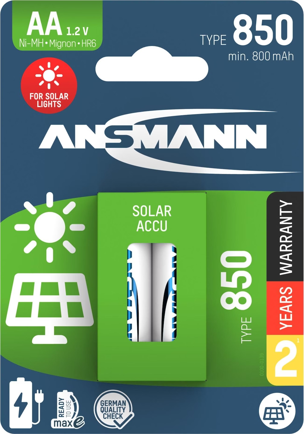 Batterie Ricaricabili Ansmann MaxE Solar AA 800mAh - Ideali Per Luci Solari E Giocattoli - Foto 7