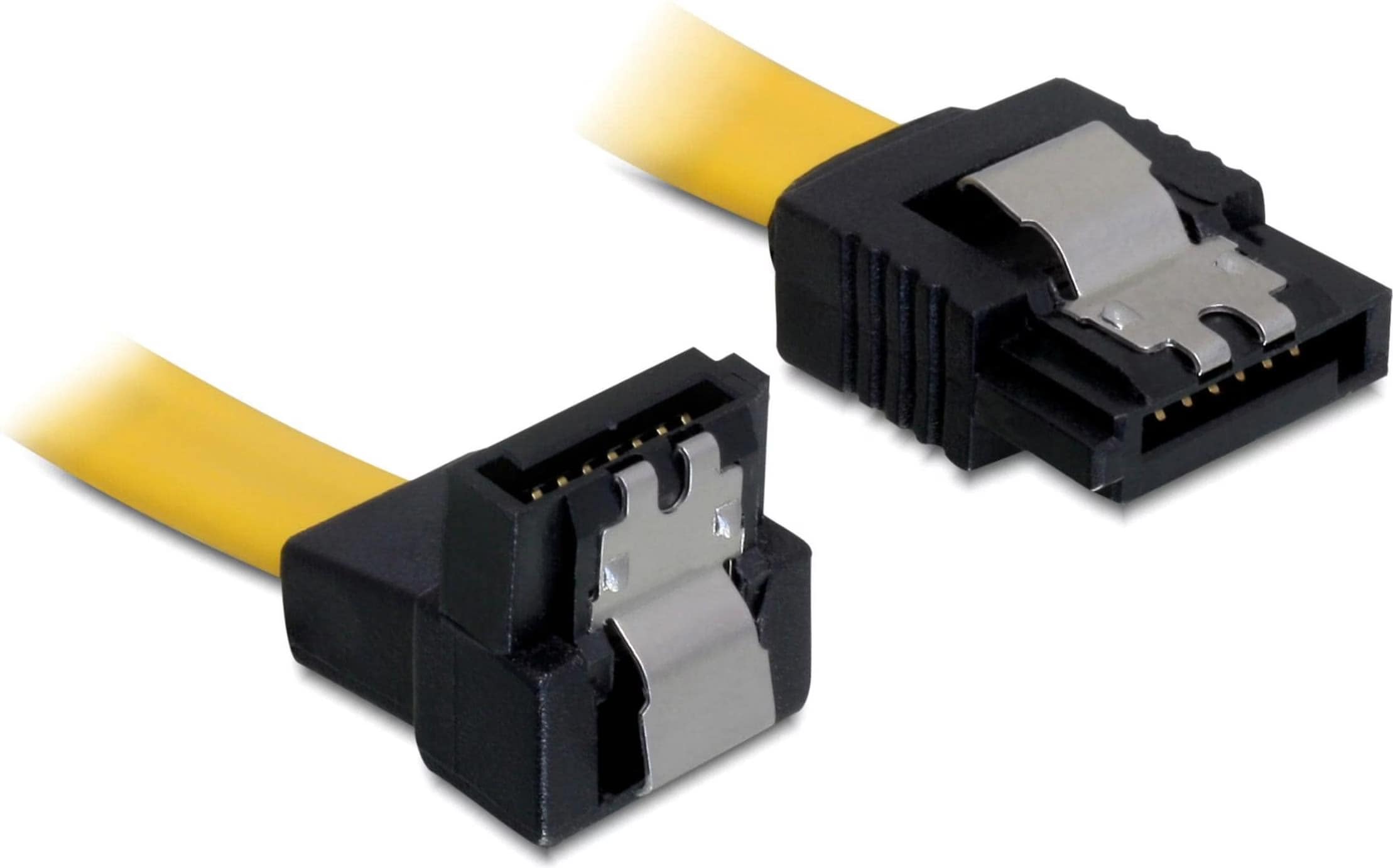 Delock SATA-3 cable: 20cm, metal clip,yellow - buy at Digitec