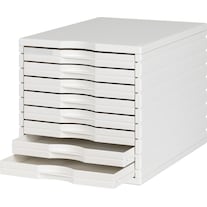 Styro Drawer box top 8 drawers, white