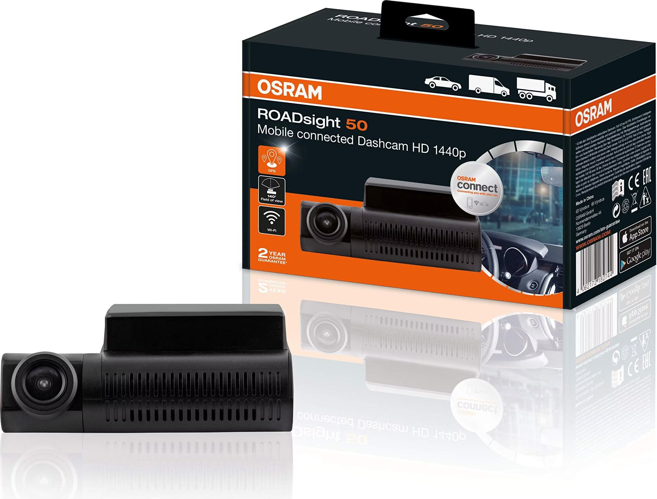 OSRAM ROADsight Rückfahrkamera 1080p HD - 120° Weitwinkel Mit Nachtsicht