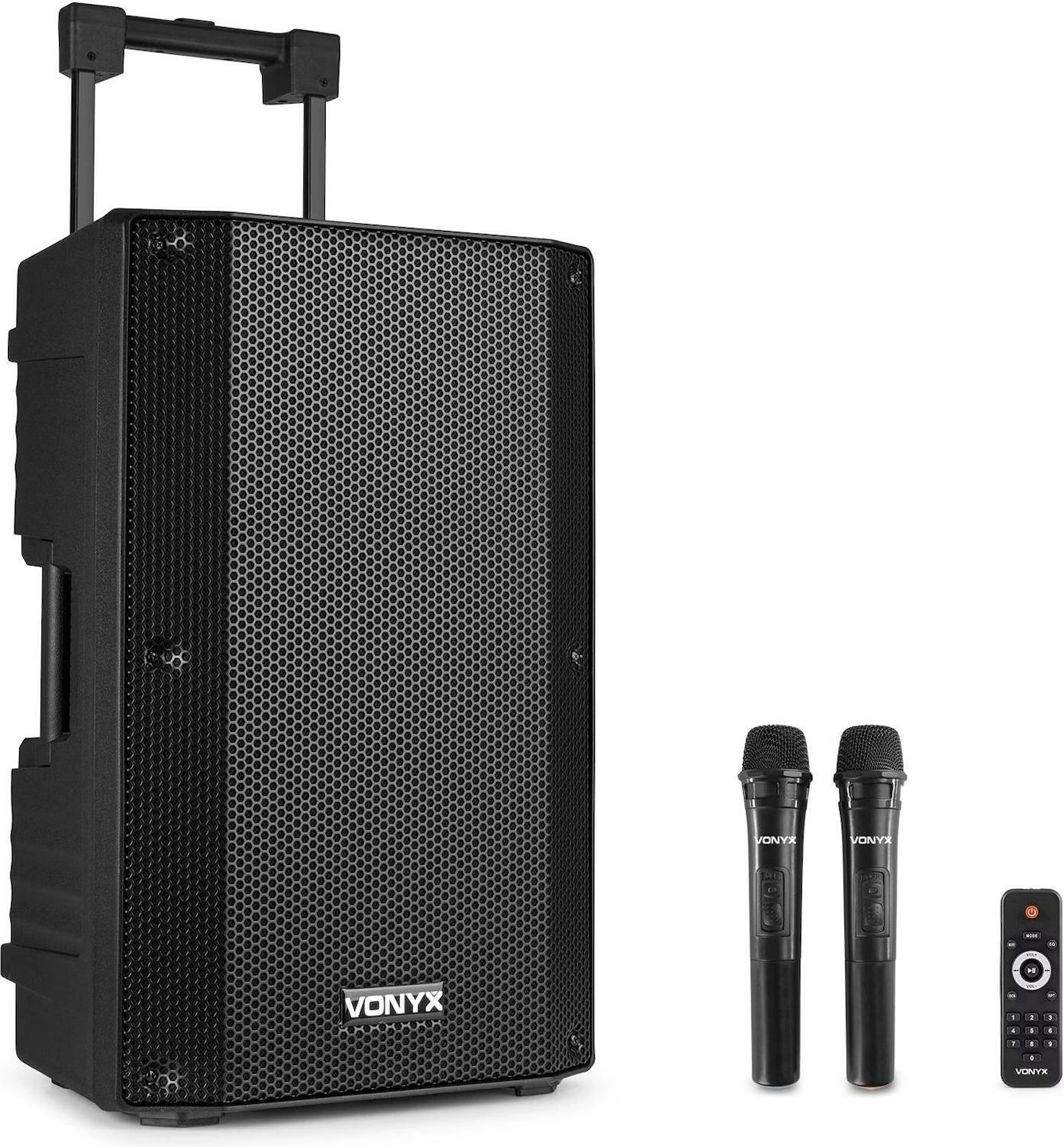 Altoparlante Portatile Vonyx VSA700 Con Bluetooth E 2 Microfoni Wireless - 1000W, Batteria Integrata, Ruote E Supporto Per Treppiede - Foto 5
