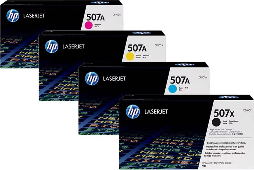 HP Original CE400X / 507X SET Set mit allen vier Farben (M, BK, C, Y ...