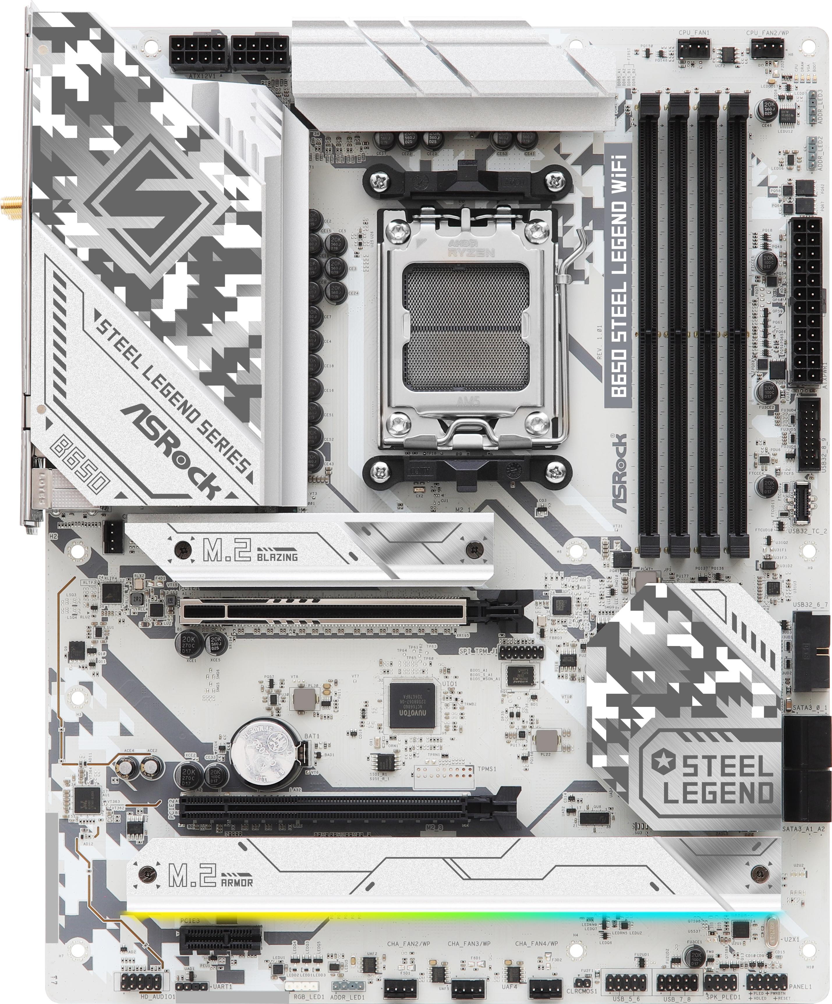 AsRock B650 STEEL LEGEND WiFi White ATX AM5 retail AM5 AMD B650 ATX Digitec