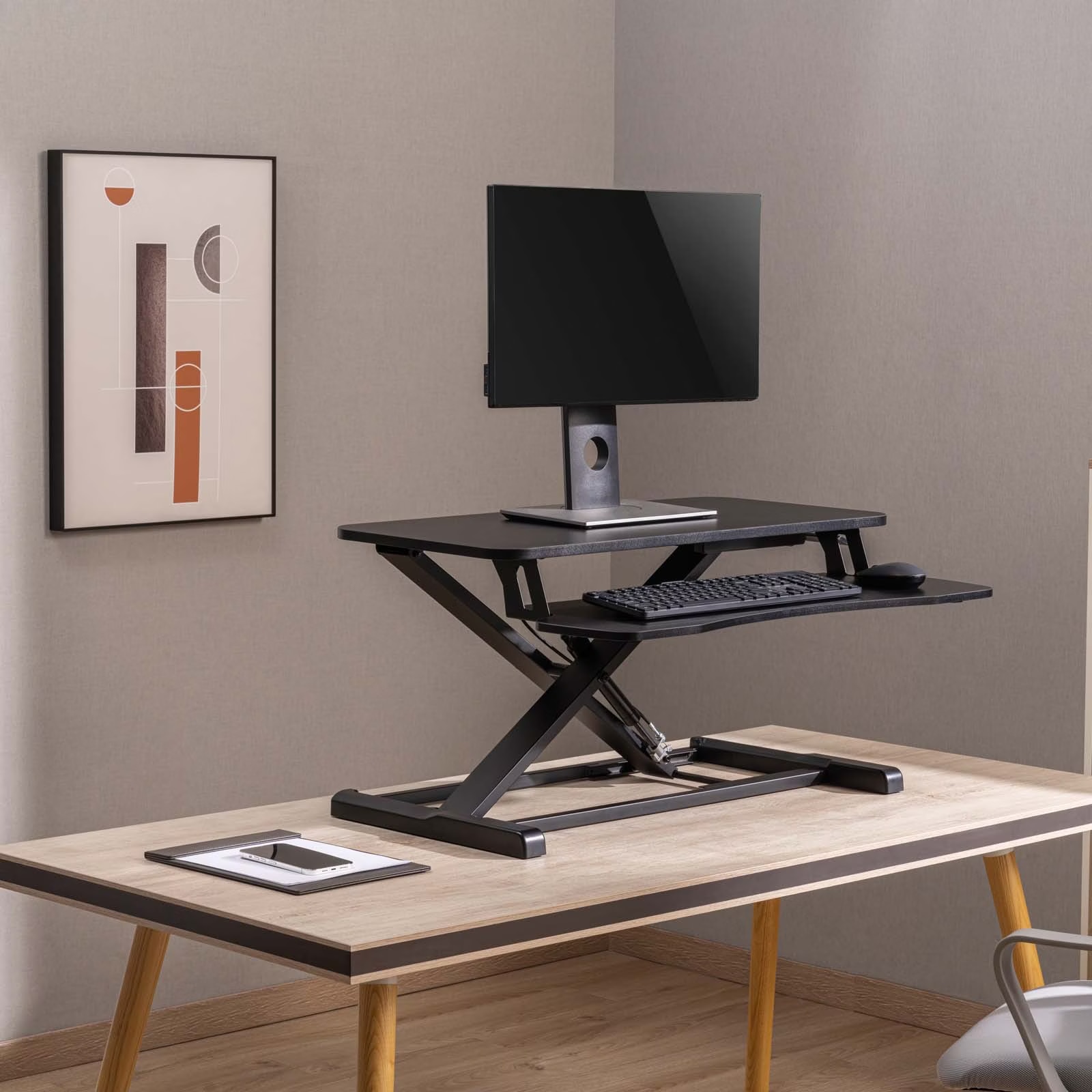 Gugsey Support De Petit écran D'ordinateur, Rehausseur Pour Ordinateur Portable, Organiseur De Bureau En Maille Métallique, Rangement Et Organisation Avec Tiroir Pour Bureau, Ordinateur Portable