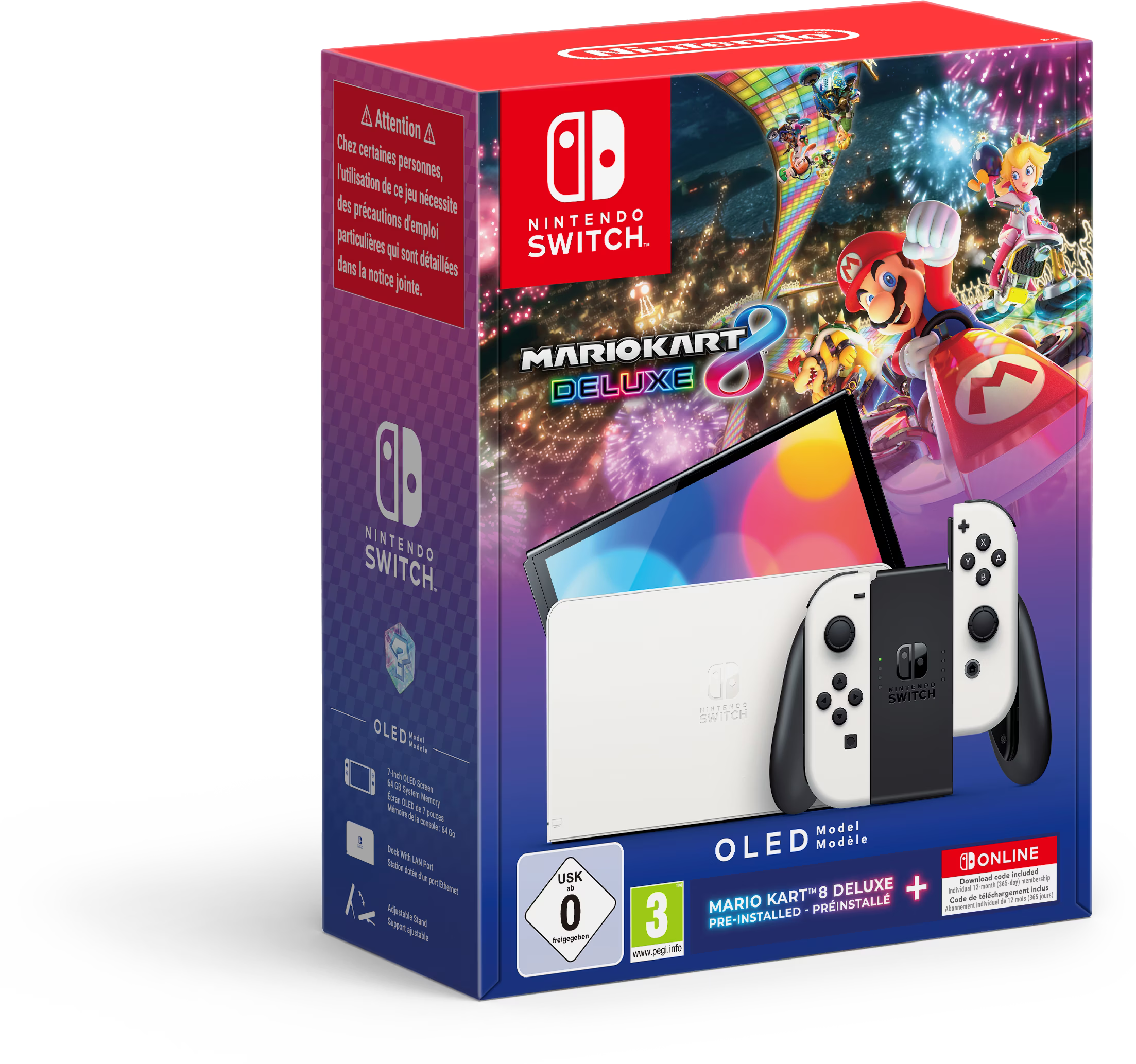 Nintendo Switch OLED model (white) - Mario Kart 8 Deluxe + Switch
