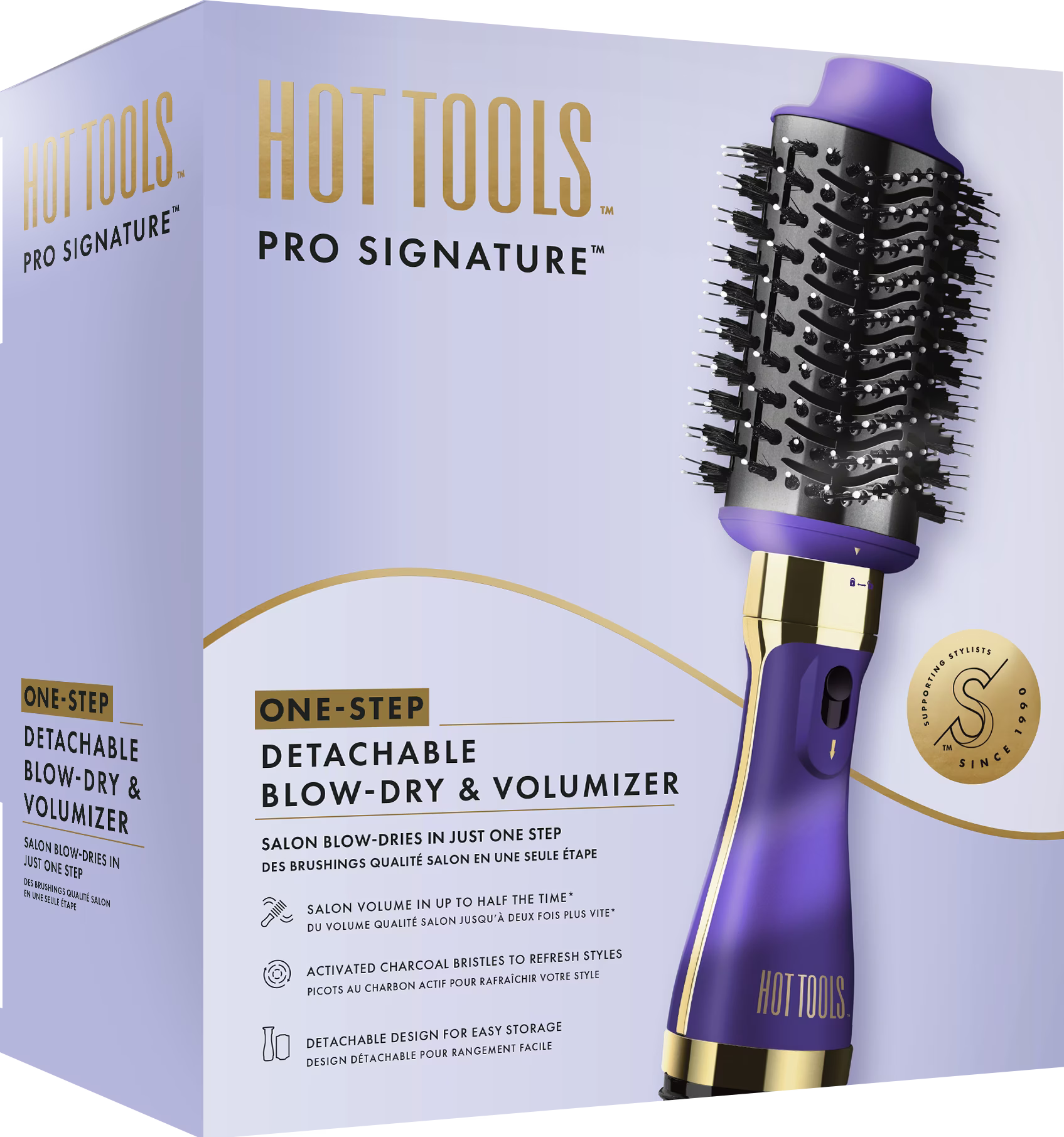 Hair Styler Blow Dry Brush Hot Tools Professional Charcoal Infused