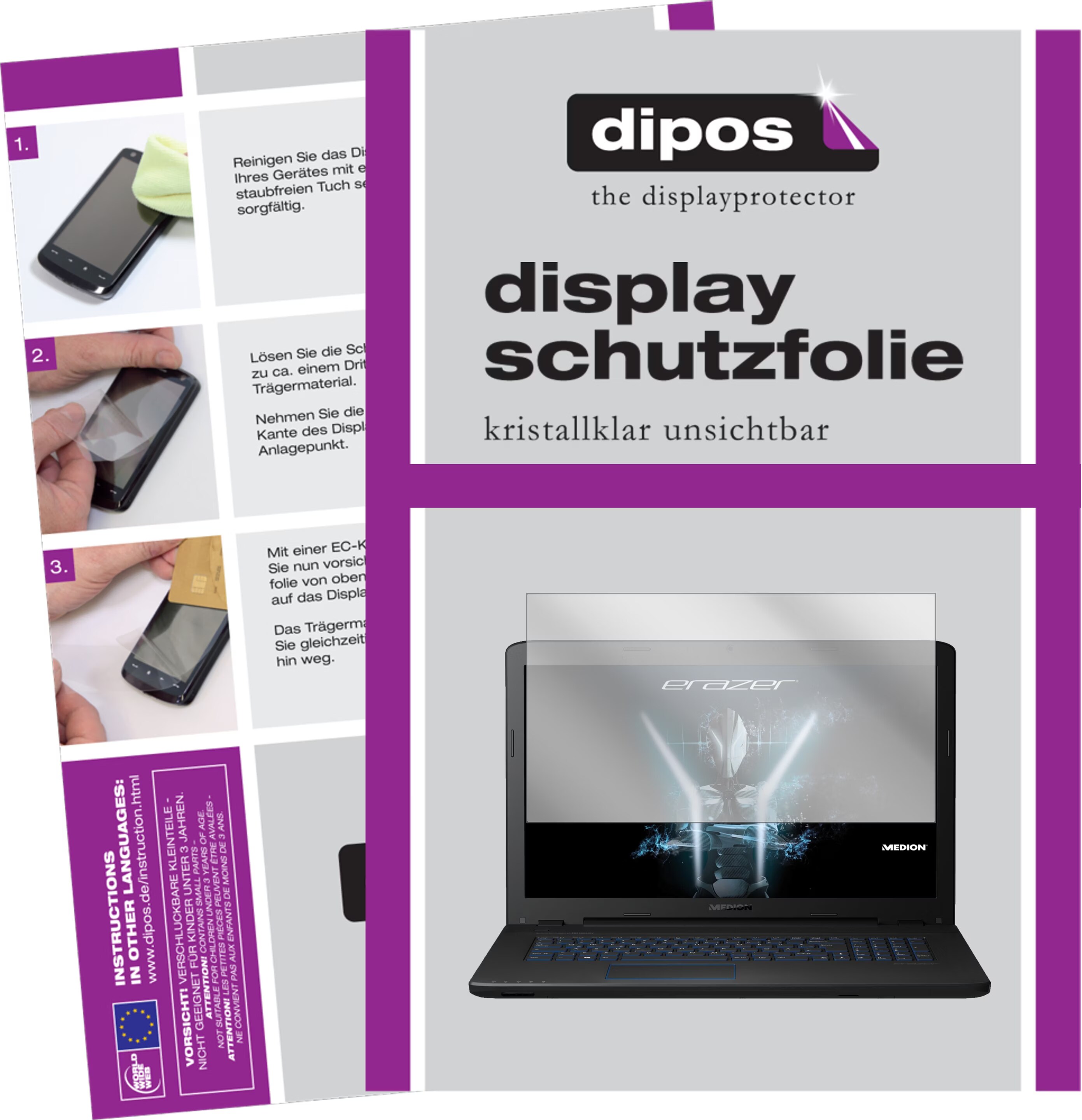 Dipos Pellicola Protettiva Antiriflesso Per Vtech Storio Max XL 2.0, 2 Pezzi, Opaca, Anti-Impronta, Made In Germany