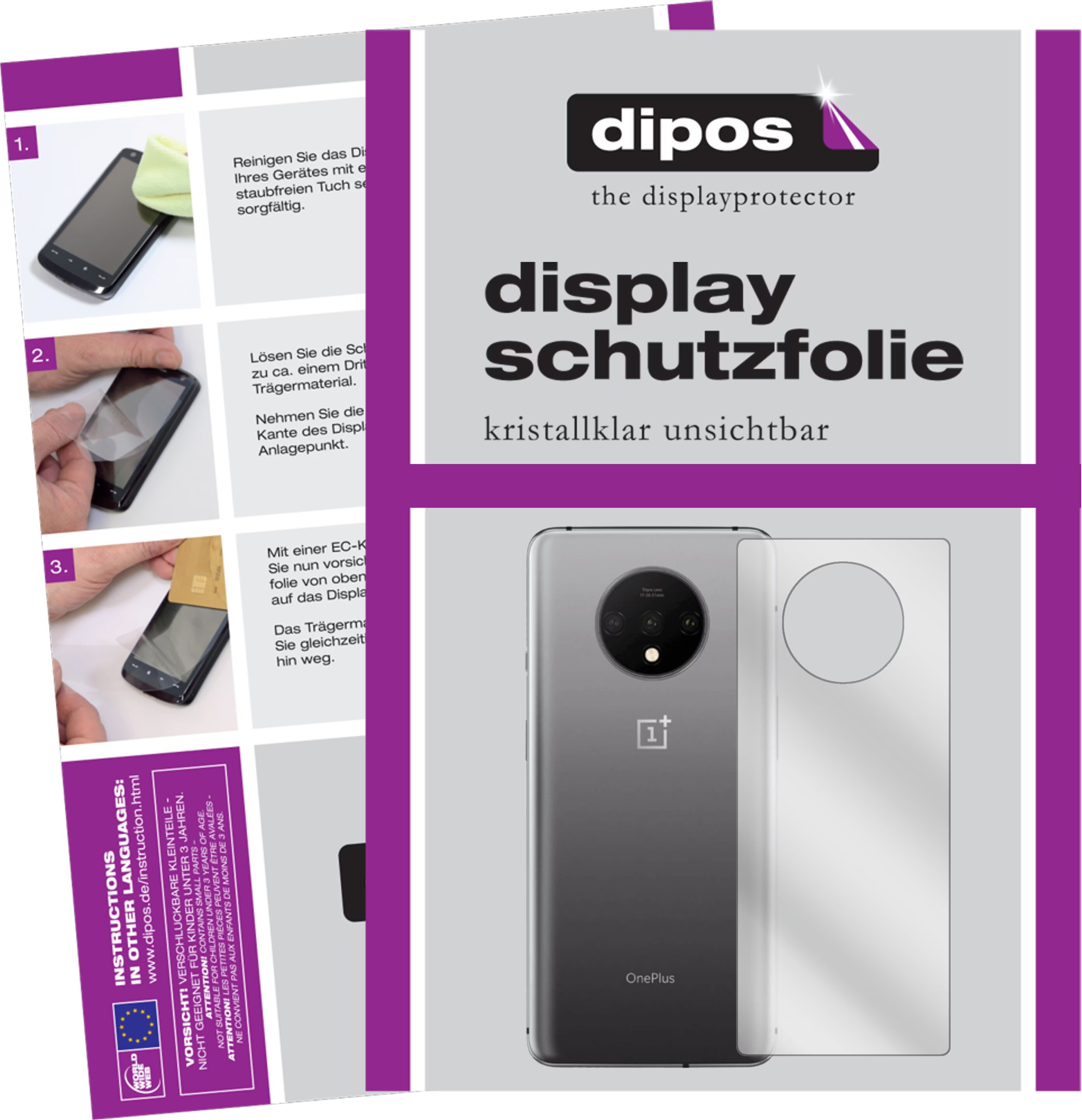 2x Pellicola per OnePlus 7T Protettiva Protezione Schermo