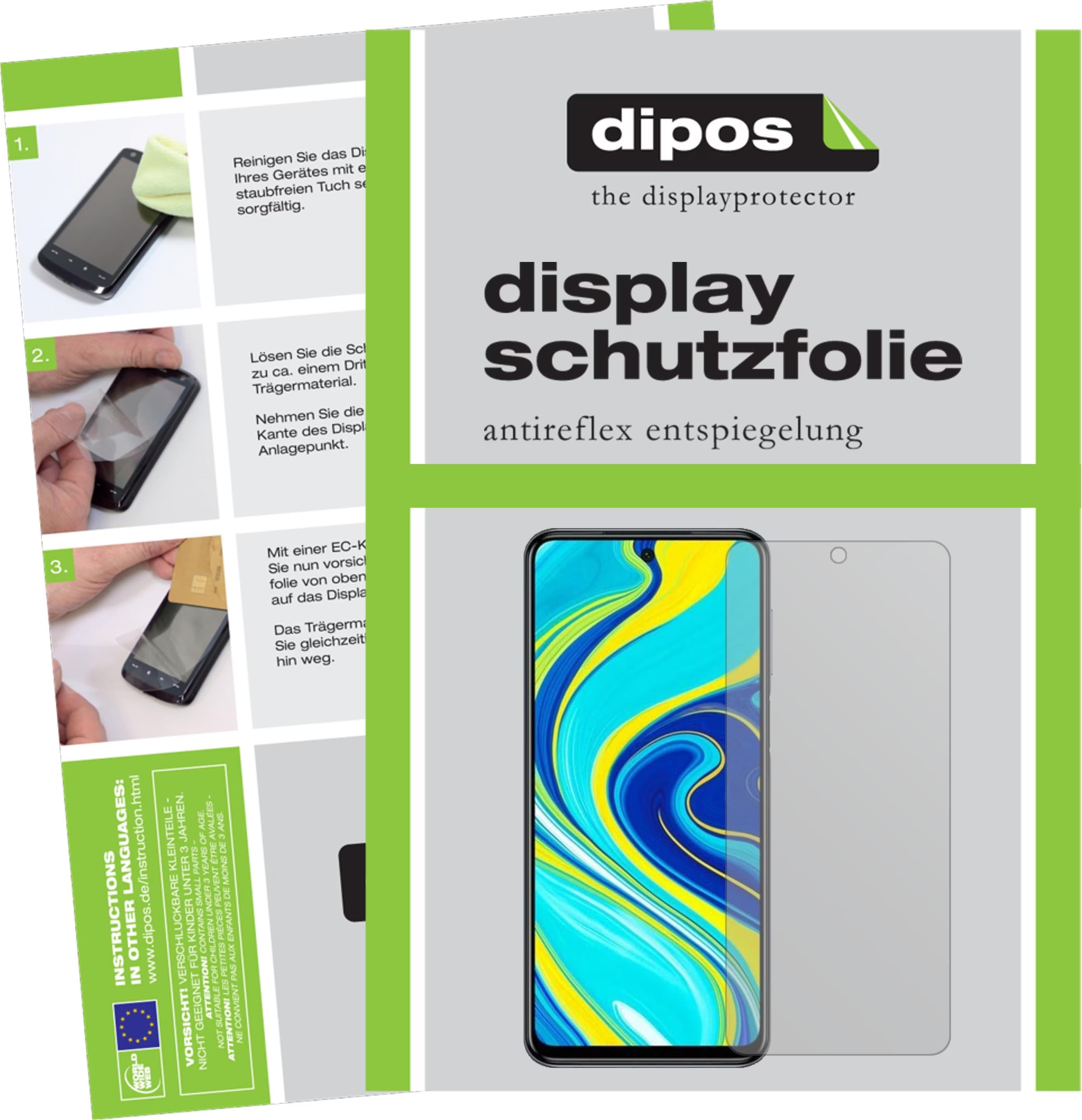 Dipos 5X Pellicola Protettiva Antiriflesso Per Xiaomi Redmi Note 9 Pro Max – Opaca, Anti-impronta, Made In Germany - 4