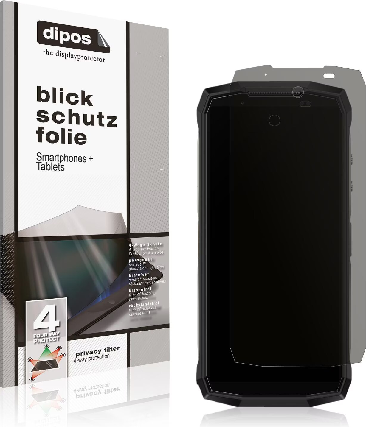 Dipos - Pellicola Privacy 4 Lati Per Ulefone X - Protezione Anti-sguardi - Made In Germany - 3