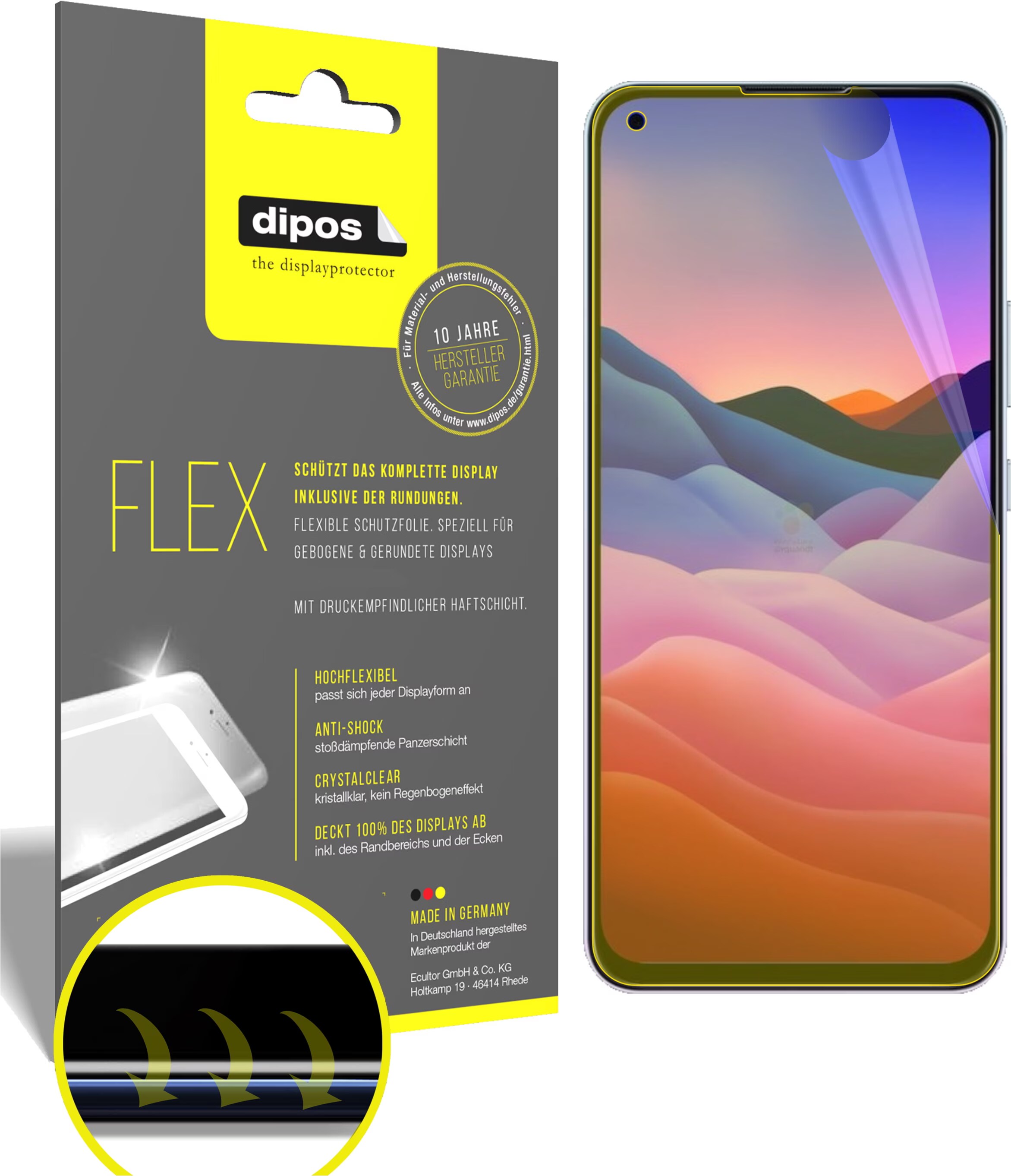 6x Films De Protection HTC Desire 20 Pro – Dipos, Transparent, Brillant, PET