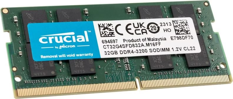 Crucial Laptop Memory (1 x 32GB, 3200 MHz, DDR4-RAM, SO-DIMM