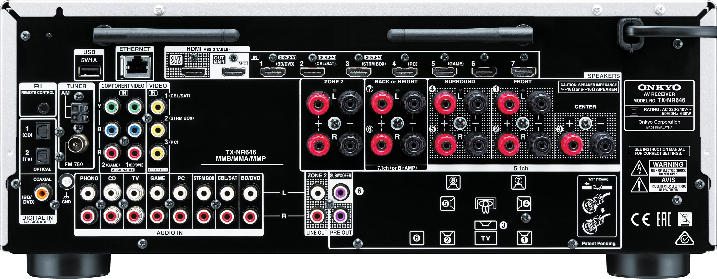 ONKYO AVレシーバー TX-NR646 Onkyo Tx-Nr646 - kaufen bei Digitec - Digitec