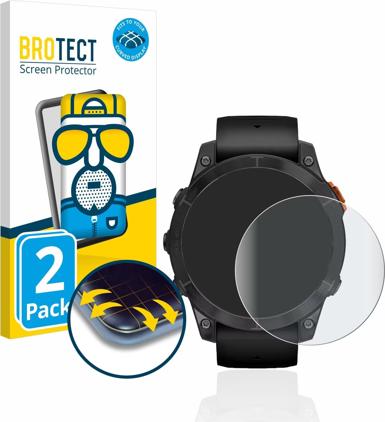 REY Verre Trempé 3D Pour Garmin Venu 2 45mm, Noir, Protecteur D'écran