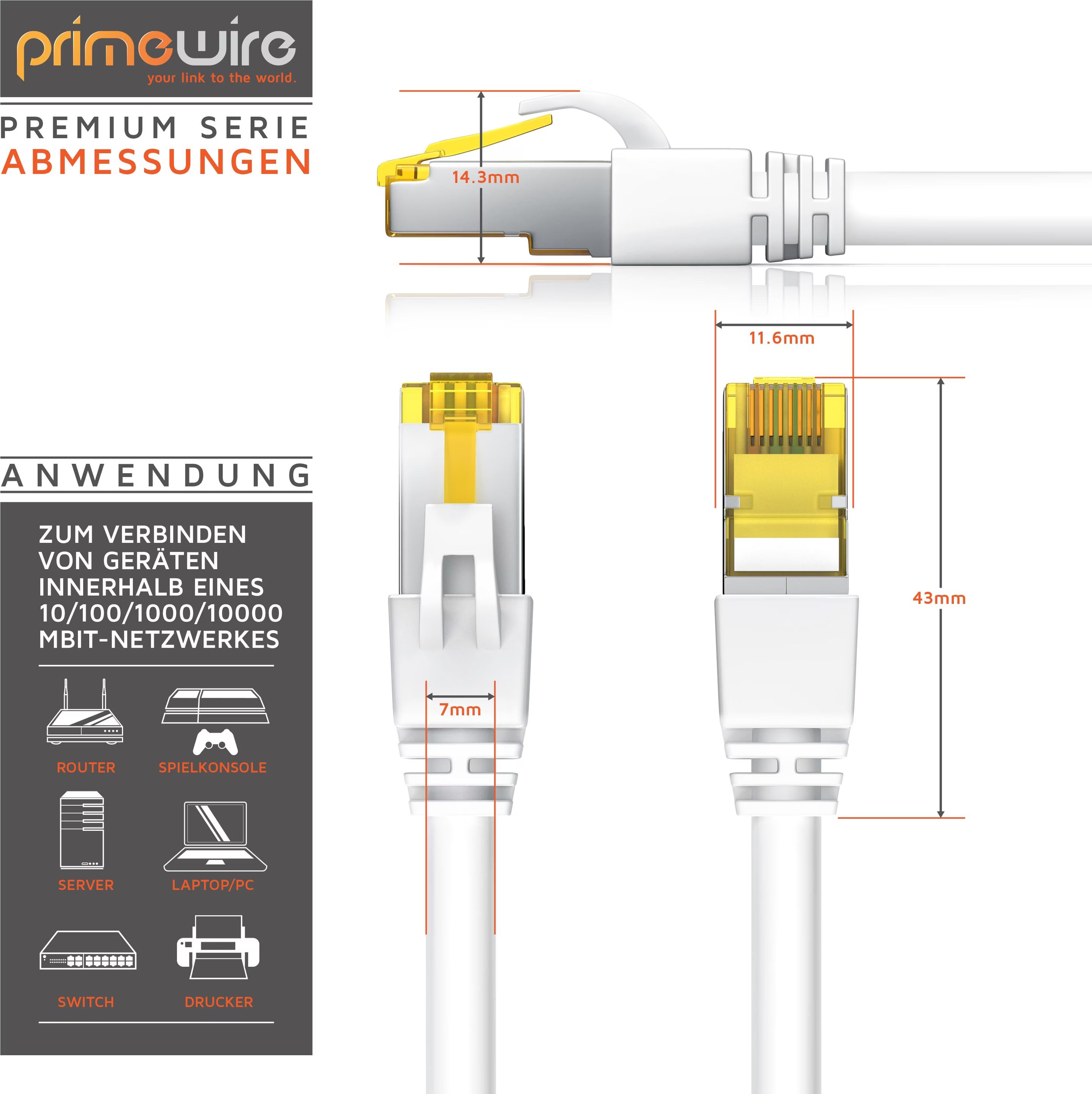 Lot De 5 Câbles Réseau Plats Cat7 5 M - Gris - Fiches RJ45 Slim - 10 Gbit/s - Pour Installation Discrète