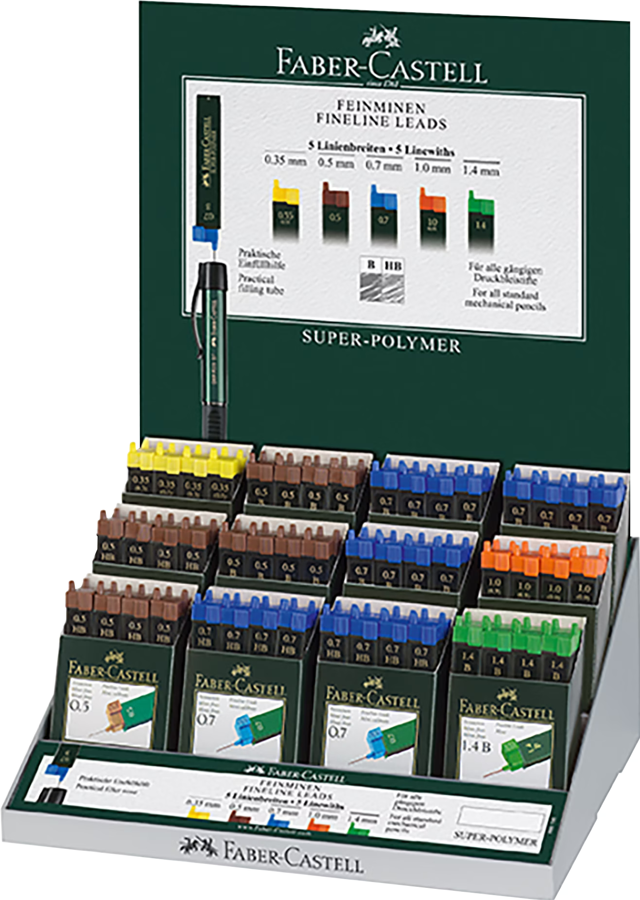 Mine Per Matita Meccanica Faber-Castell - Super Polimero HB 1,0 Mm, Confezione Da 12 Pezzi, Resistenti Alla Rottura - Foto 2