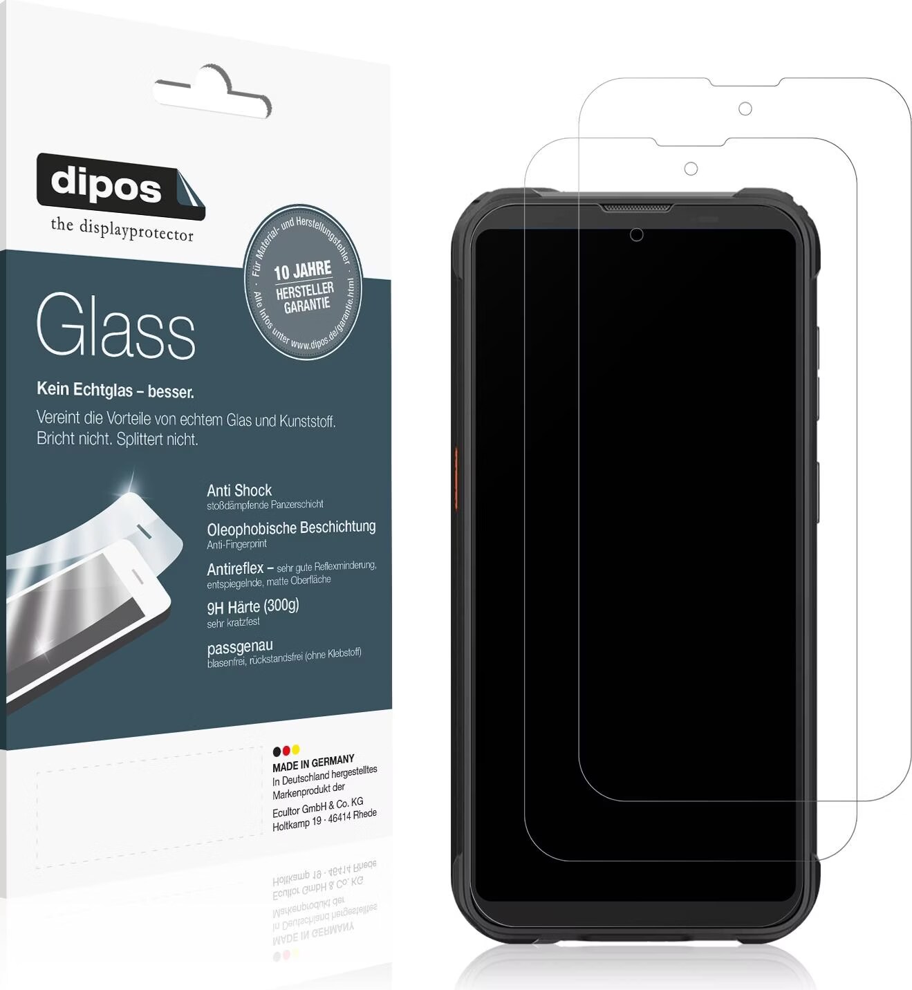 dipos I 2X Pellicola Protettiva Compatibile con Nokia 3.1 Pellicola di
