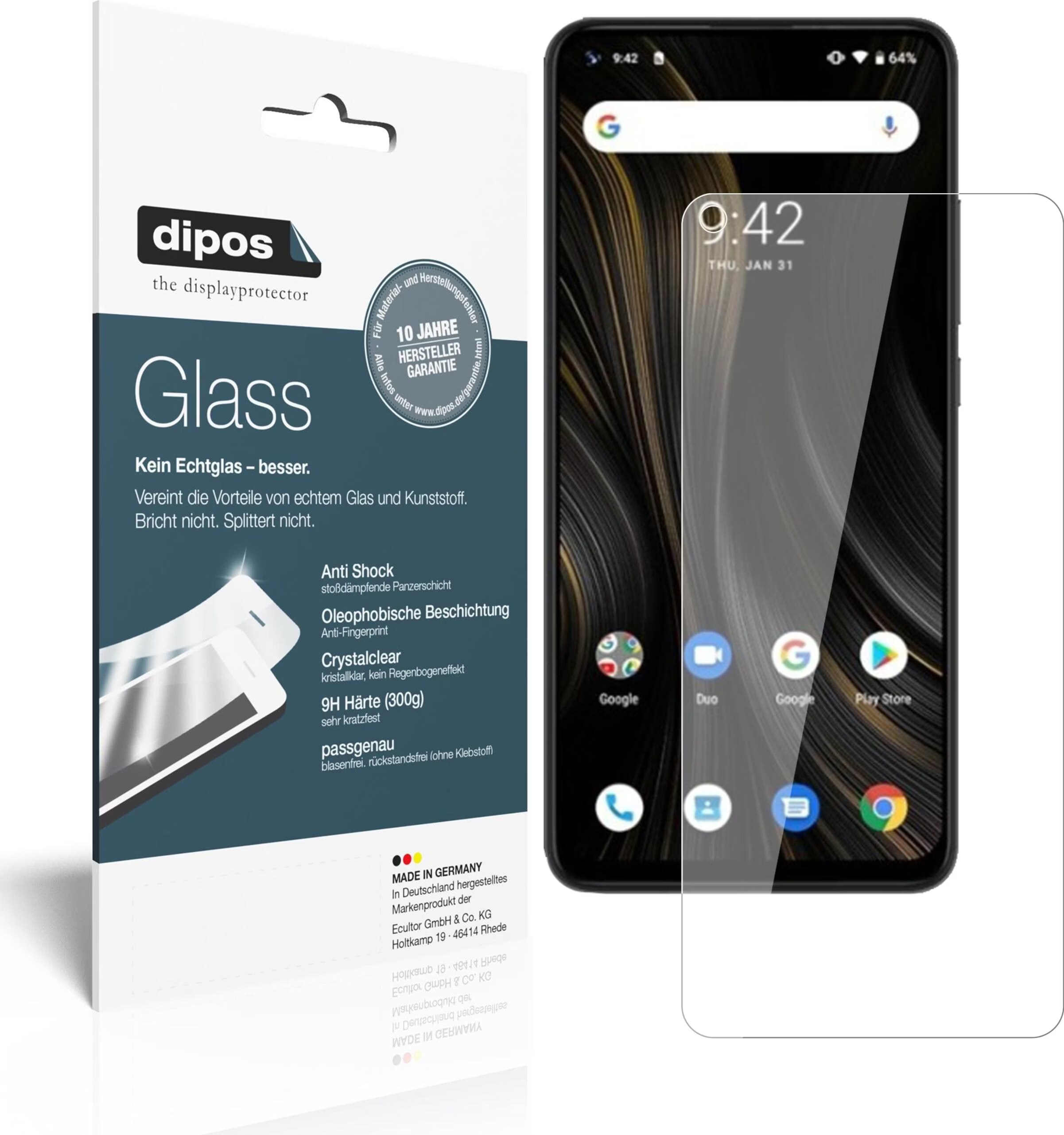 2x Pellicola per Umidigi Power 3 Protettiva Protezione opaco Vetro