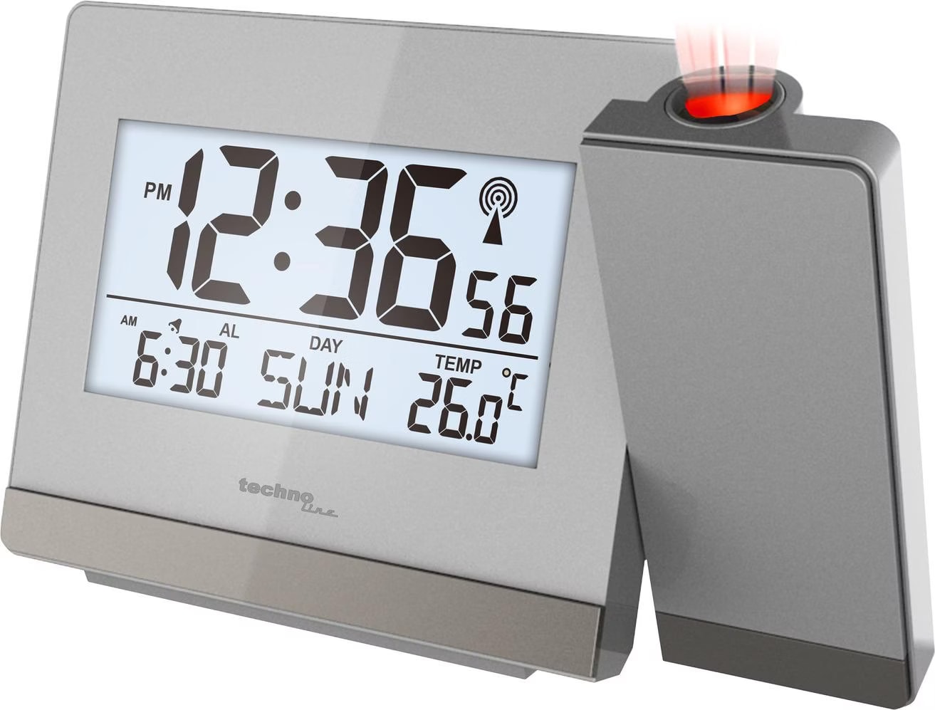 Techno Line WT 482 radiopiloté(e) Réveil noir Heures de réveil 2 2 minuteries