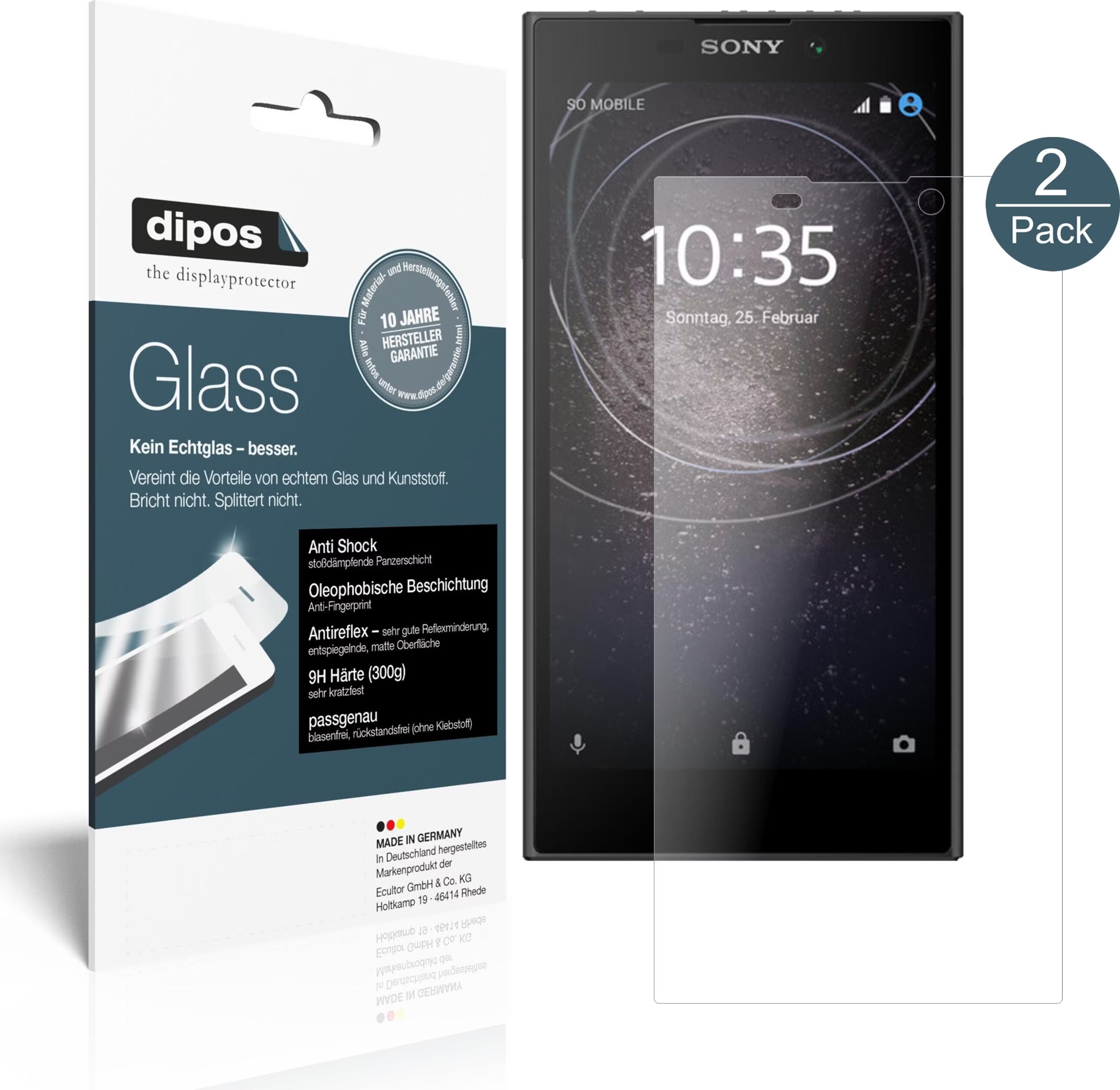 2x Pellicola Protettiva per Sony Xperia 10 III , rivestimento al 100
