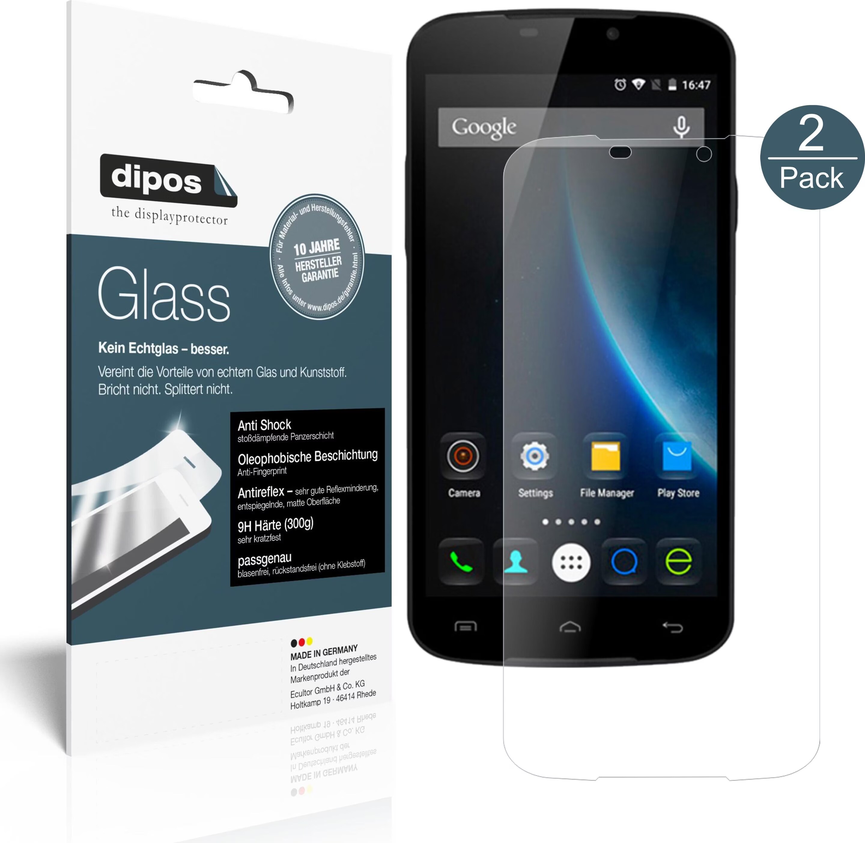 2x BROTECT Antiriflesso Pellicola Protettiva Opaca per Doogee T3